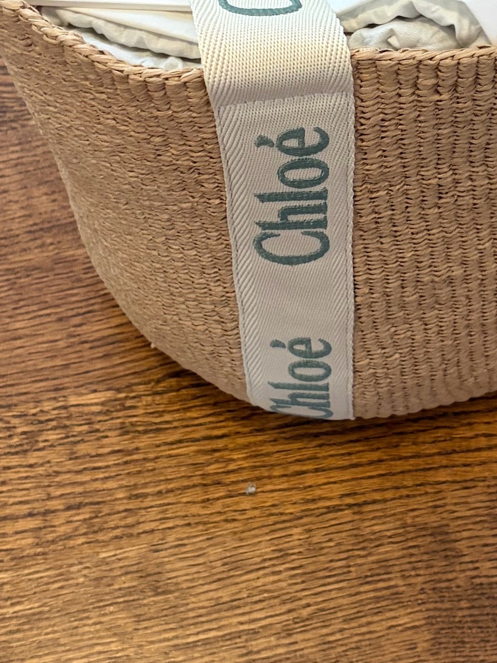 Chloe Woody Large Basket Tote - Color: Bluish Green - Picture 10 of 10